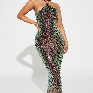 Fashion Nova Iridescent Maxi Dress